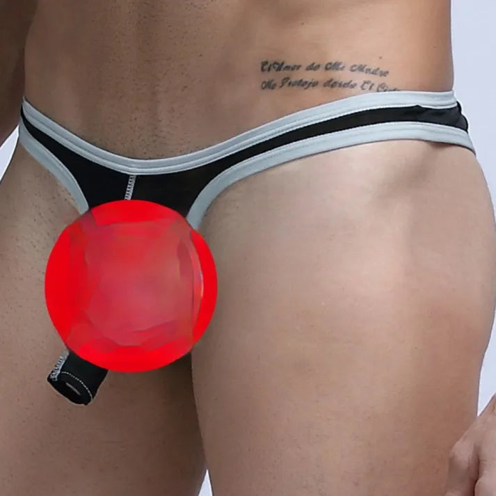 Men's Ice Silk Elephant Nose briefs shown in multiple colours including army green, black, and skin colour.