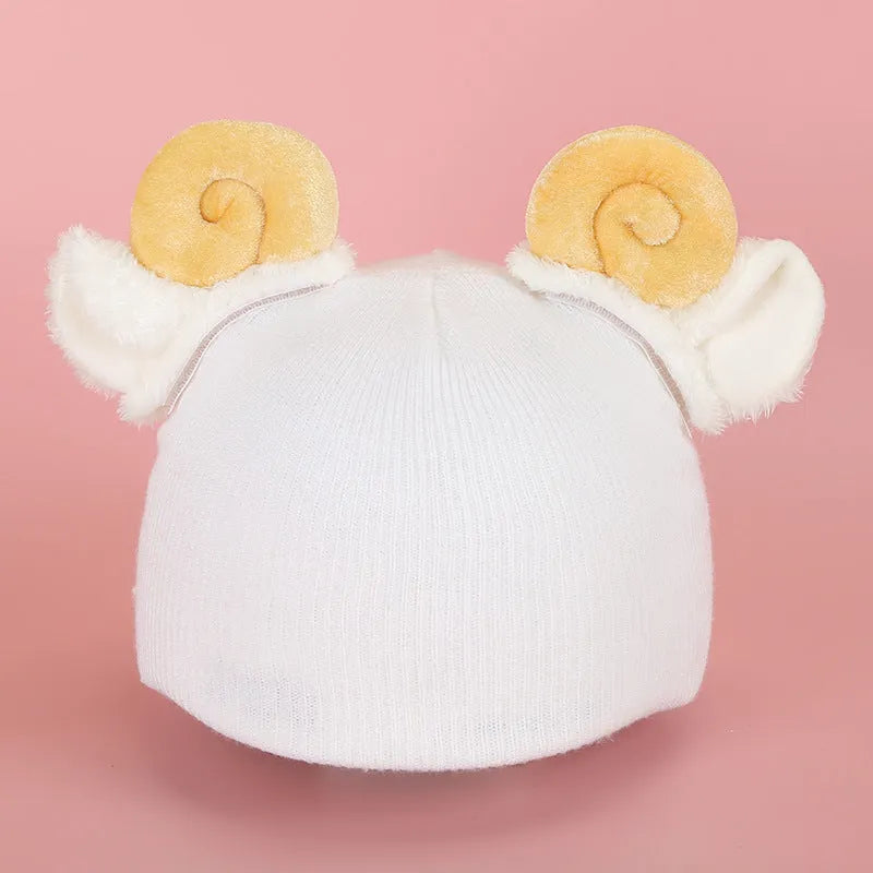 Plush fabric ski helmet decoration with cartoon design for winter gear customisation