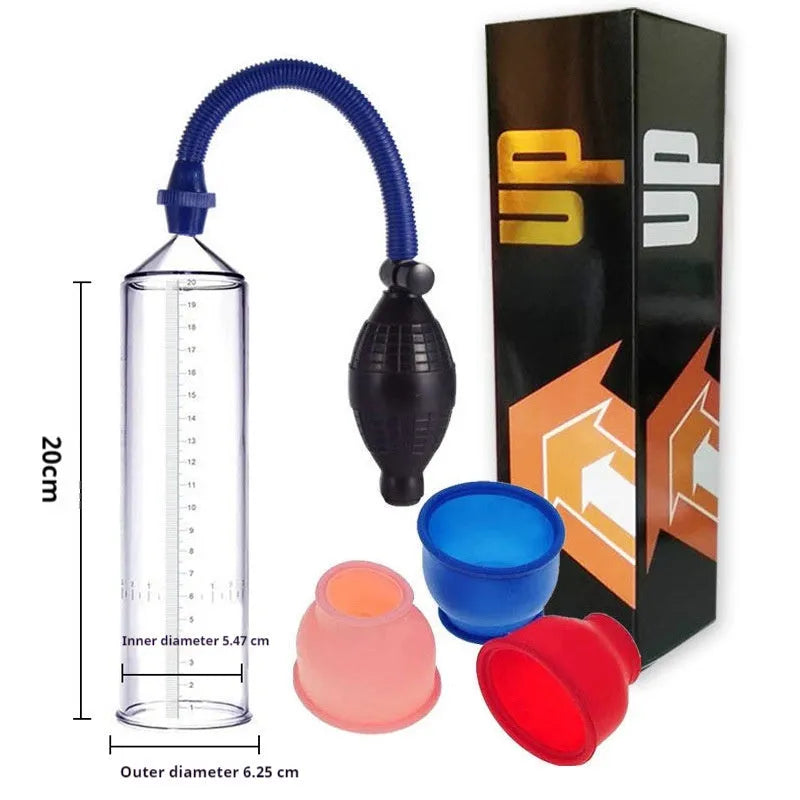 Male exercise machine silicone cover accessory with plastic valve exerciser and connection components