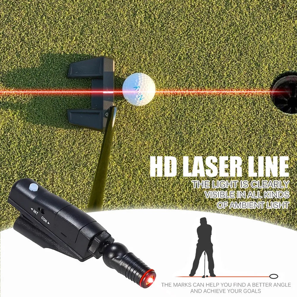 Black golf laser sight aiming instrument for putting alignment practice