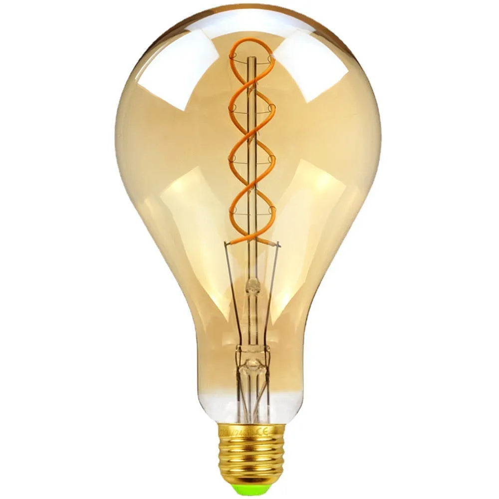 Golden and grey A110 double spiral filament LED soft light strip measuring 110mm by 200mm