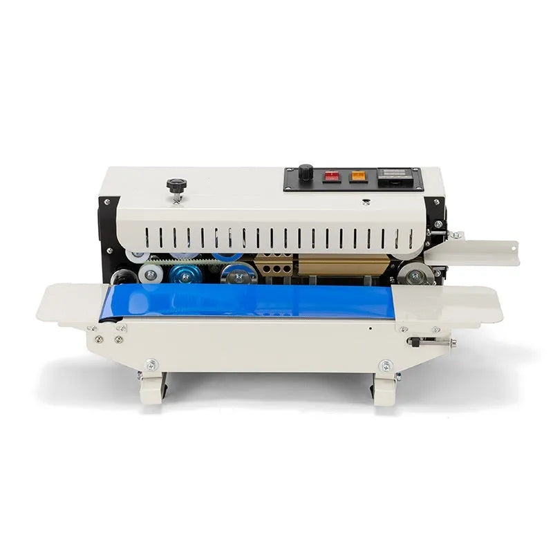 Steel seal sealing machine with printable date stamp in compact L1 style design