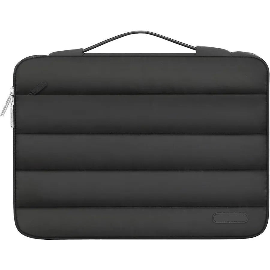 Velvet cotton down shrink storage laptop bag in black, pink, light brown, or sand colour for 13.3 or 15.4 inch laptops.
