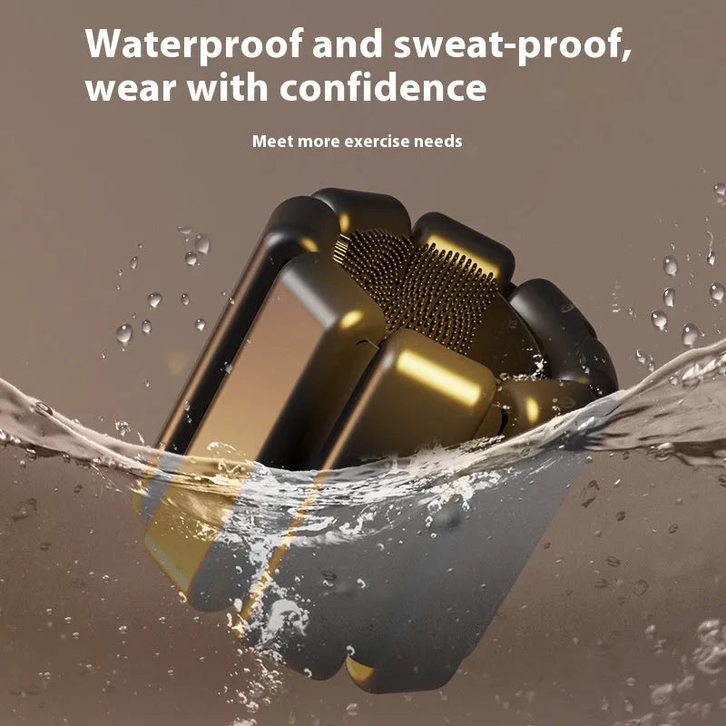 A black silicone weight-bearing bracelet with Velcro fastening, shown with 1lb and 2lb weight options.