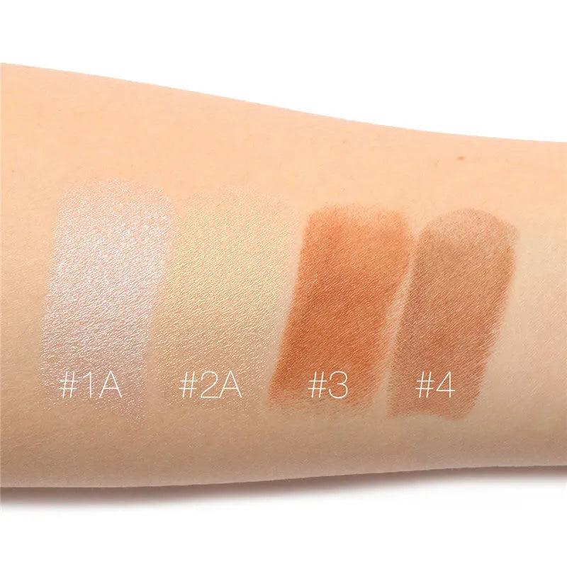 Face contour highlighter compact with silky powder in four colour options A, B, C, D