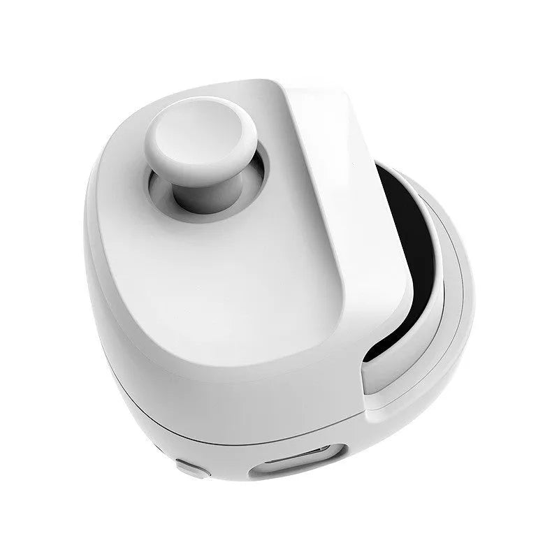 Black and white USB game stick controller showing compact size and joystick design.