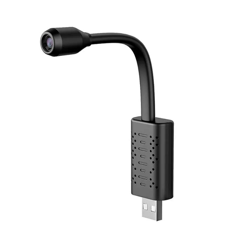 Black V380 wireless USB HD security camera measuring 158mm long with memory card support