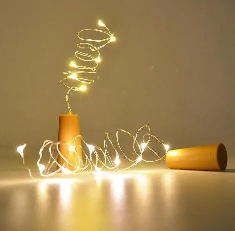 2-metre copper wire LED string light with bottle stopper for wine bottle decoration