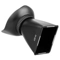 Black camera LCD framing amplifier magnifying a DSLR screen with magnetic mount.