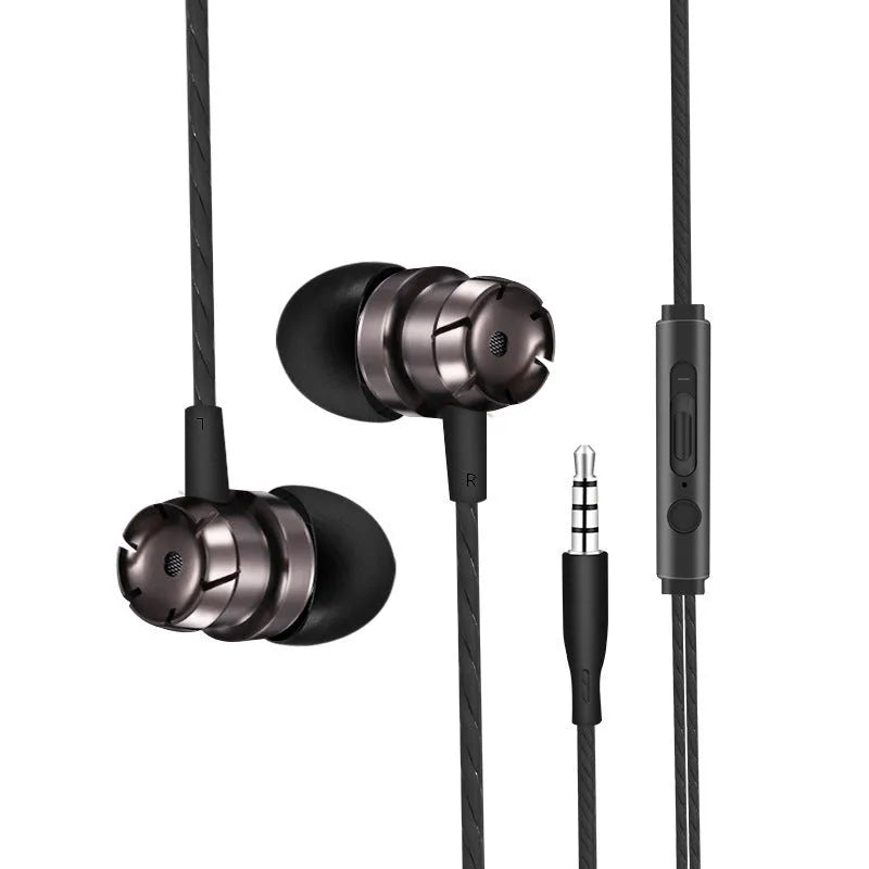 Metal turbo in-ear wired headphones with 3.5mm plug and microphone in various colours