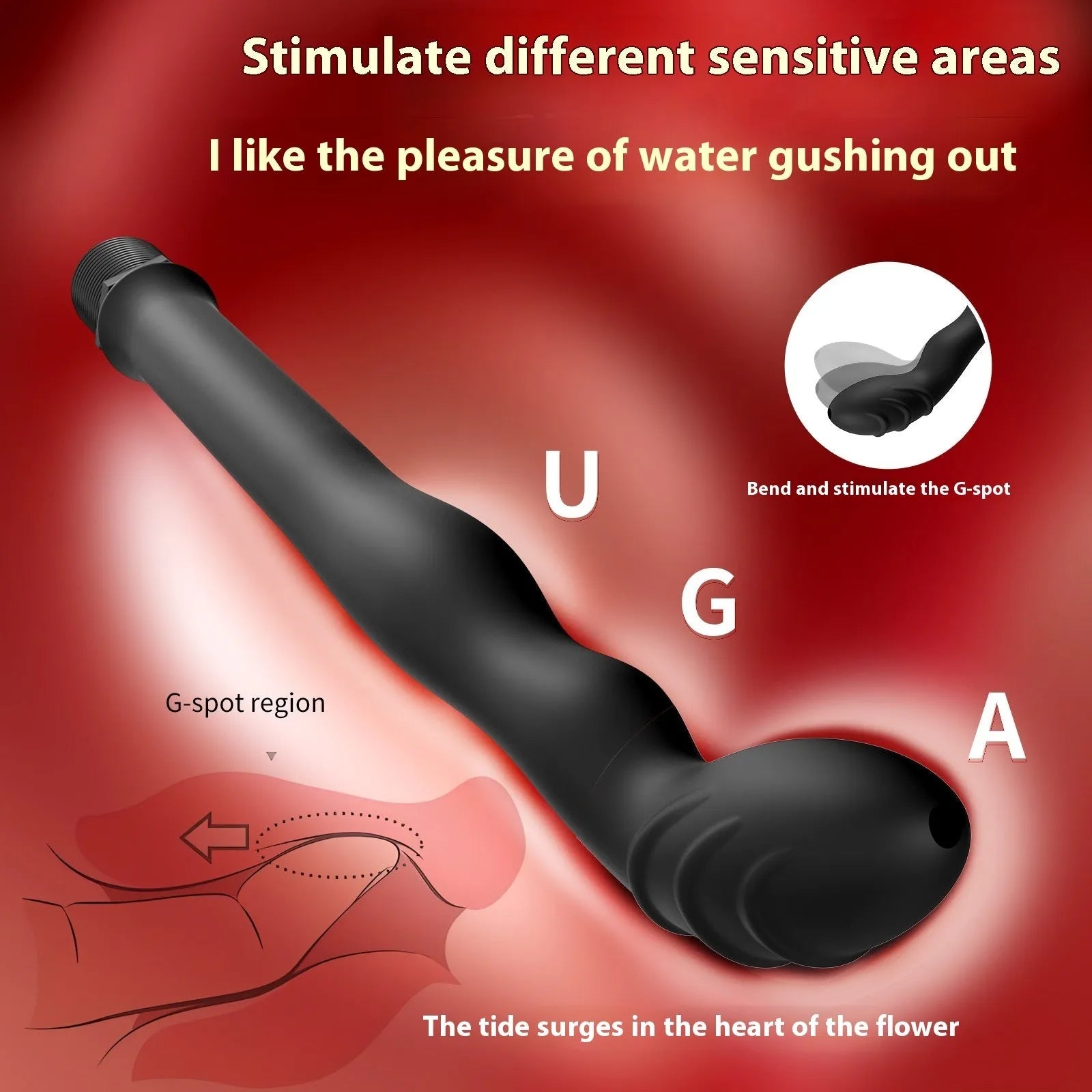 Black silicone enema hosepipe for colonic irrigation in large and small size options