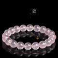 Natural starlight crystal round bead bracelet for women in polished pink with single circle construction