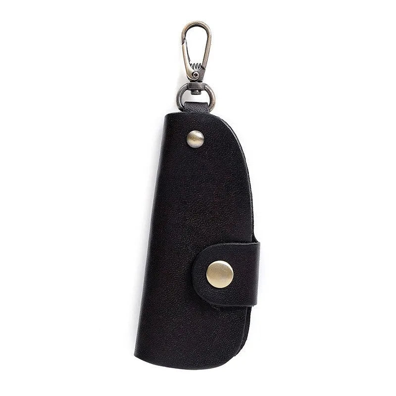 Genuine leather key storage bag for car keys in short length style