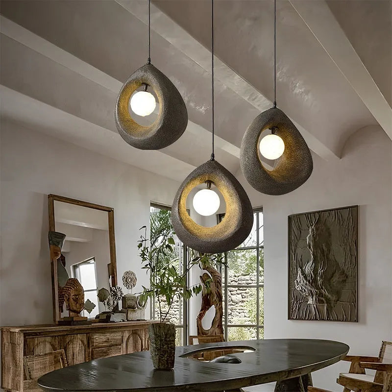 Modern retro pendant chandelier with cylindrical milk white lampshade