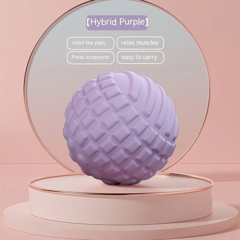 Blue TPR foot massage ball with 6cm diameter for yoga and plantar fascia relief