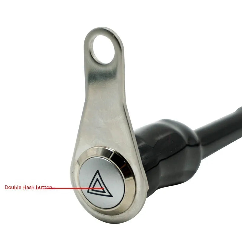 Black stainless steel motorcycle double flash switch with light ring indicator and 7mm mounting hole