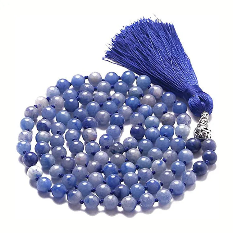 Geometric agate pendant necklace with a long multi-coloured stone tassel, showing Indian agate and amethyst colour options.