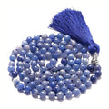 Geometric agate pendant necklace with a long multi-coloured stone tassel, showing Indian agate and amethyst colour options.