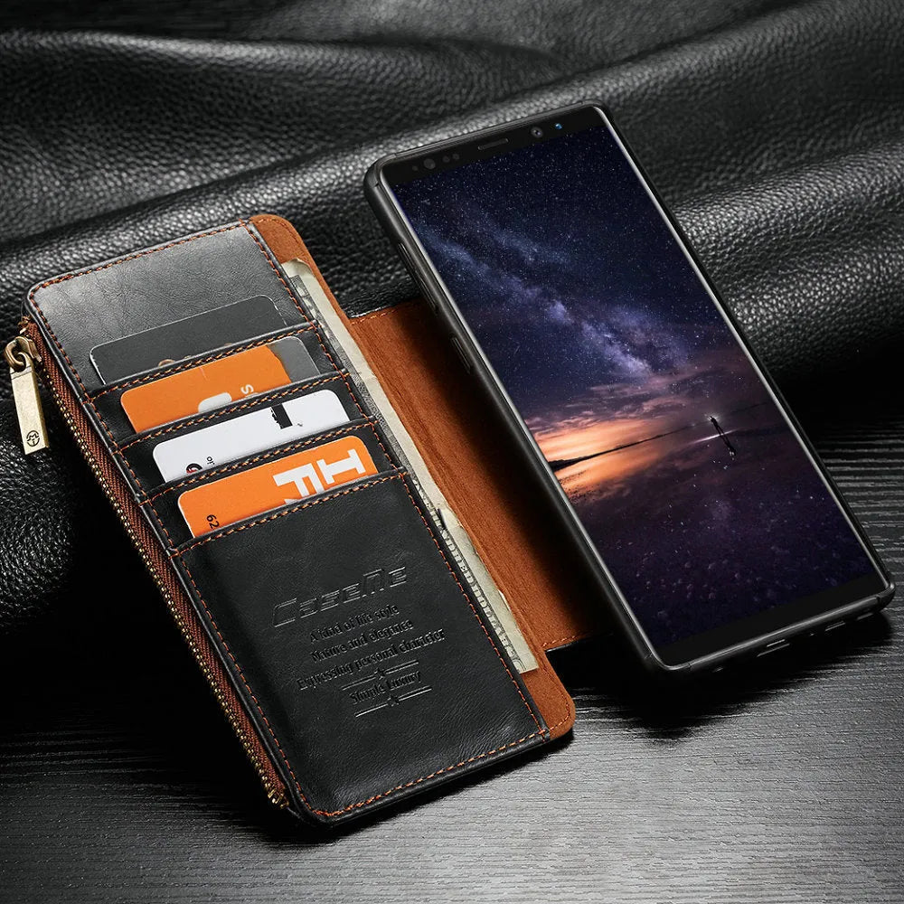 PU leather flip case for SAMSUNG Note9 mobile phone in black, brown, and red colour options