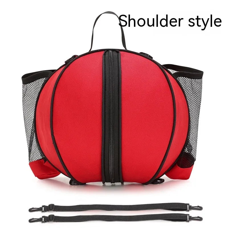 Black Oxford cloth basketball bag with a 9-litre capacity shown with both one-shoulder and two-shoulder strap options.