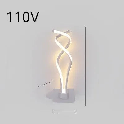 Minimalist Nordic-style LED wall lamp mounted on a wall, shown in a black finish with a soft glow.