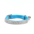 Adjustable velvet cat collar with rhinestone details available in multiple colours