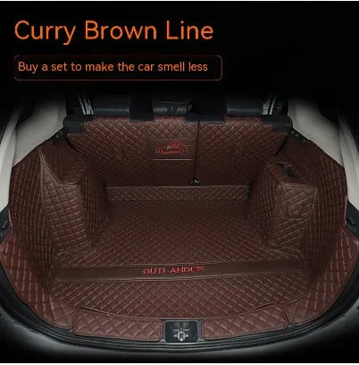 Mitsubishi Outlander car boot mat with 3D edging in wine red colour with contrasting stitching.