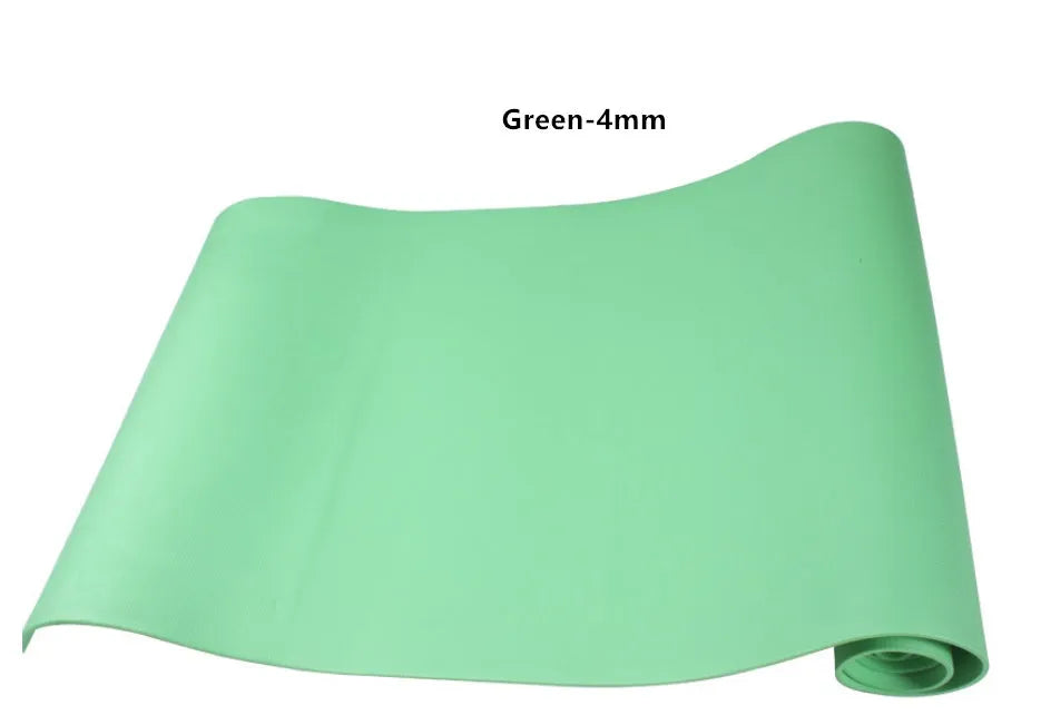 Super soft EVA yoga mat in blue showing texture and thickness