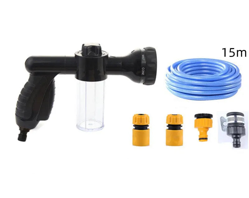 High pressure foam spray gun with adjustable nozzle in green, yellow or black colours
