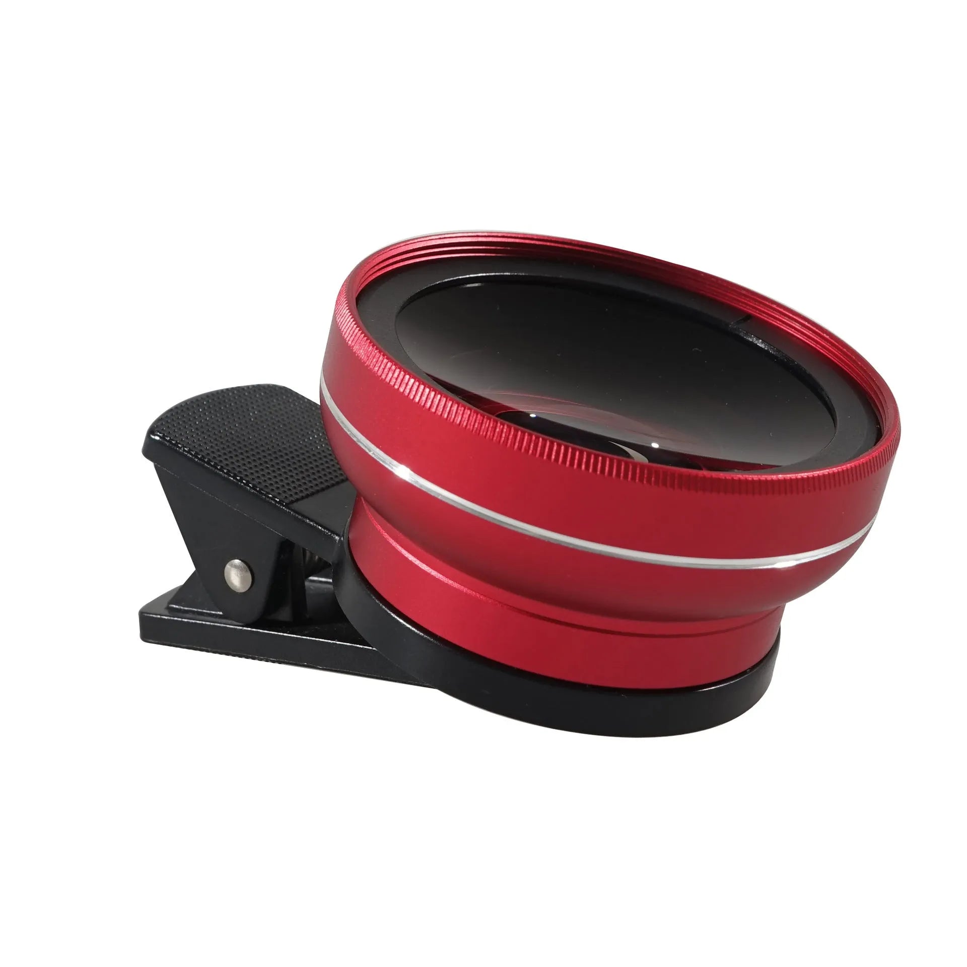 LIEQI 0.45X wide-angle and macro camera lens for mobile phones in silver metal finish