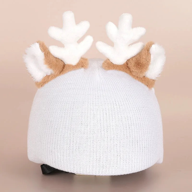 Plush fabric ski helmet decoration with cartoon design for winter gear customisation