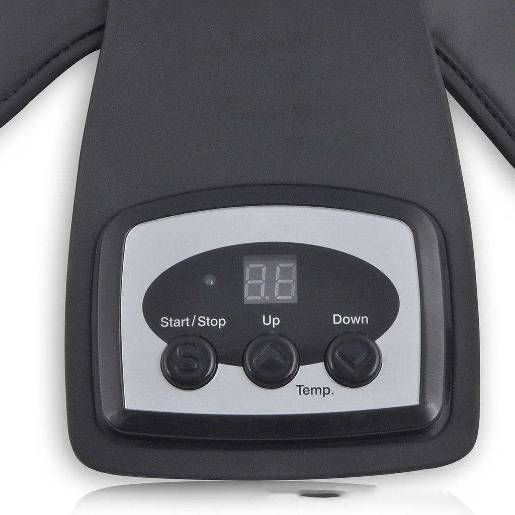 Knee and shoulder massager unit with infrared heat, knee pads, shoulder pads, and power adapter