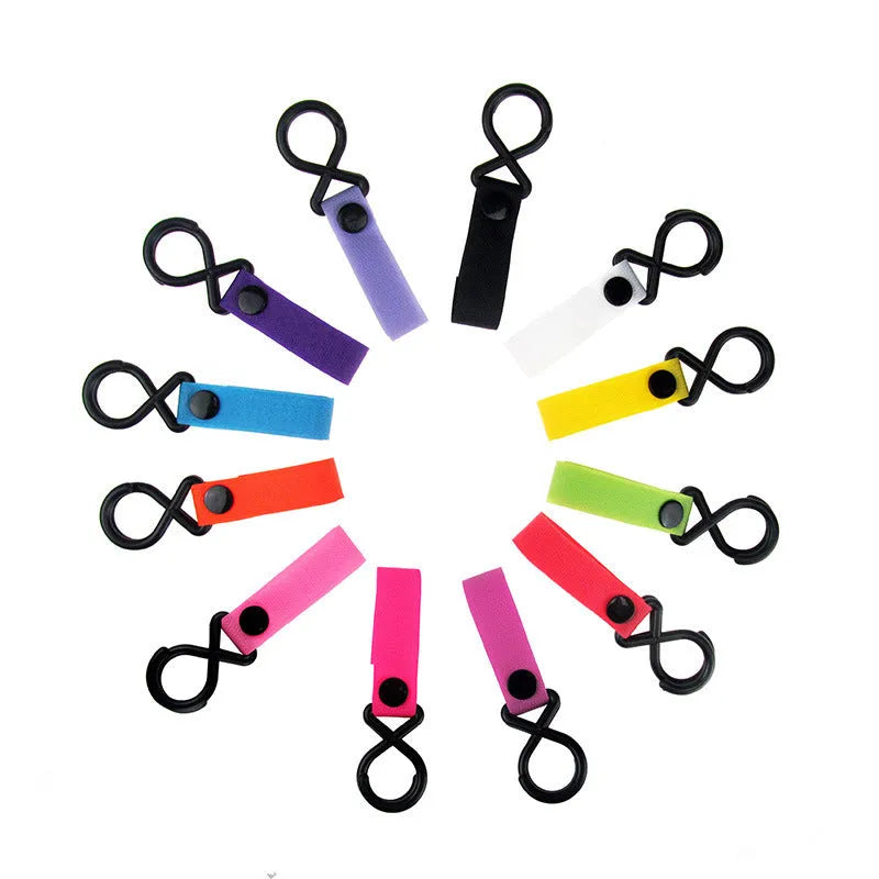 Nylon luggage velcro hook shown in multiple colour options including red, blue, green, and yellow variants