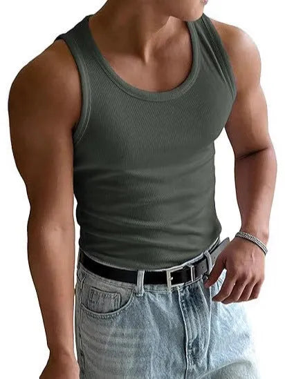 Men's tight fit polyester sports t-shirt in multiple colours on a hanger