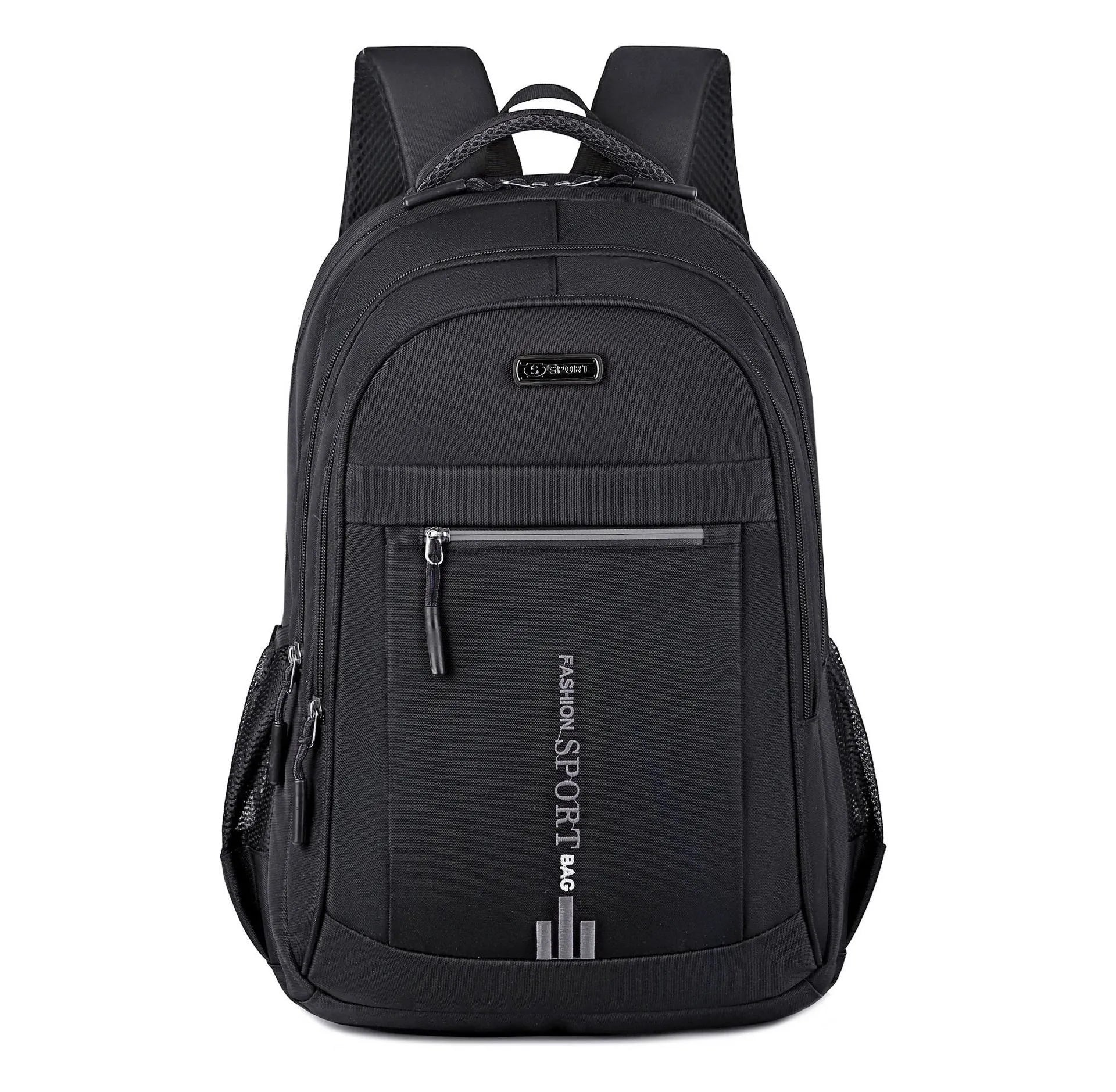 Capacity backpack in oxford cloth with airpillow straps showing sewing line details