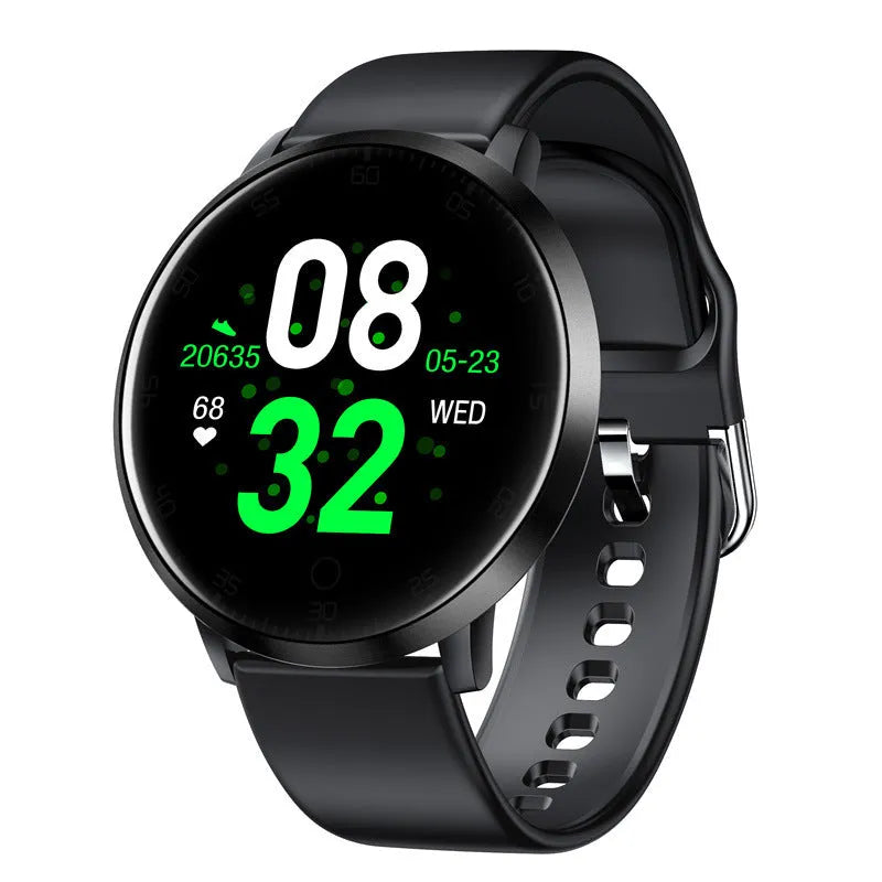 Ultra-thin waterproof smart health bracelet with 1.3 inch screen on silicone wristband