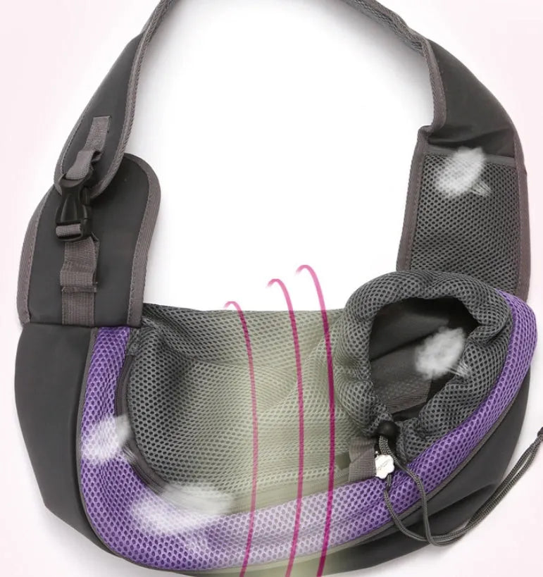Polyester pet backpack carrier with breathable mesh windows for small dogs and cats
