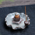 Ceramic reverse flow incense burner with purple clay in traditional Chinese designs