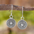Bohemian retro geometric earrings with distressed electroplating and ethnic round prints