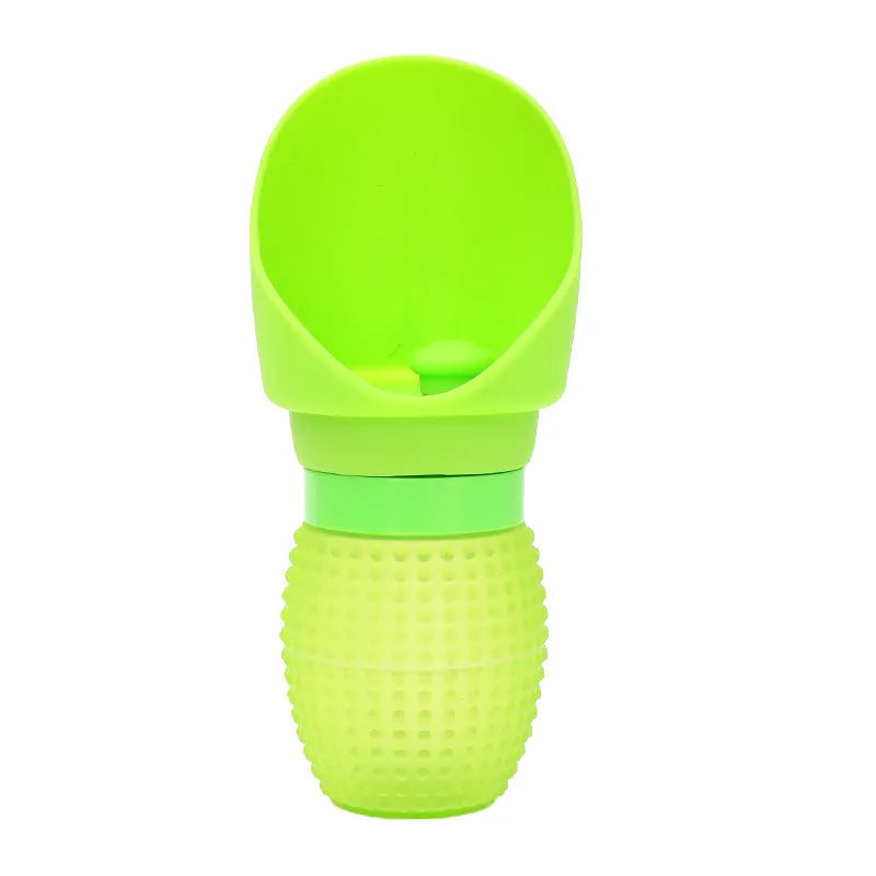 Collapsible silicone pet water cup in folded and unfolded positions showing colour options