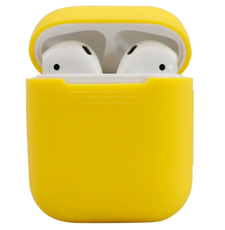 Silicone protective case cover for Apple AirPods 2 wireless headphones in multiple colour options.