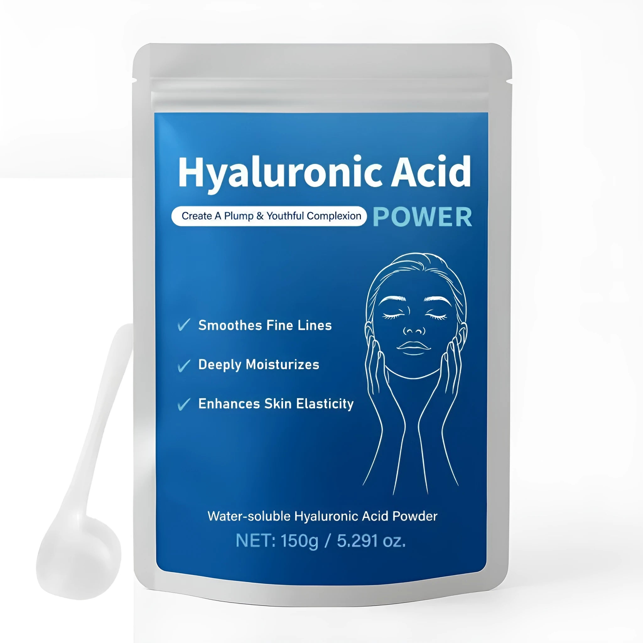 150G hyaluronic acid powder container for facial beauty and skincare formulation