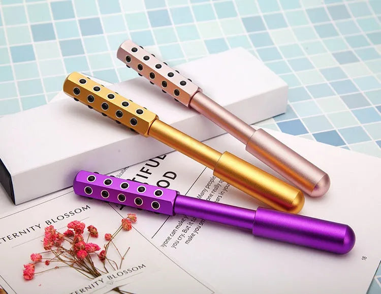 Purple germanium particles roller massage instrument for facial and eye beauty treatment