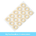 Women's protective toe pads set showing four different shapes: large oval, small oval, U-shaped and circular designs