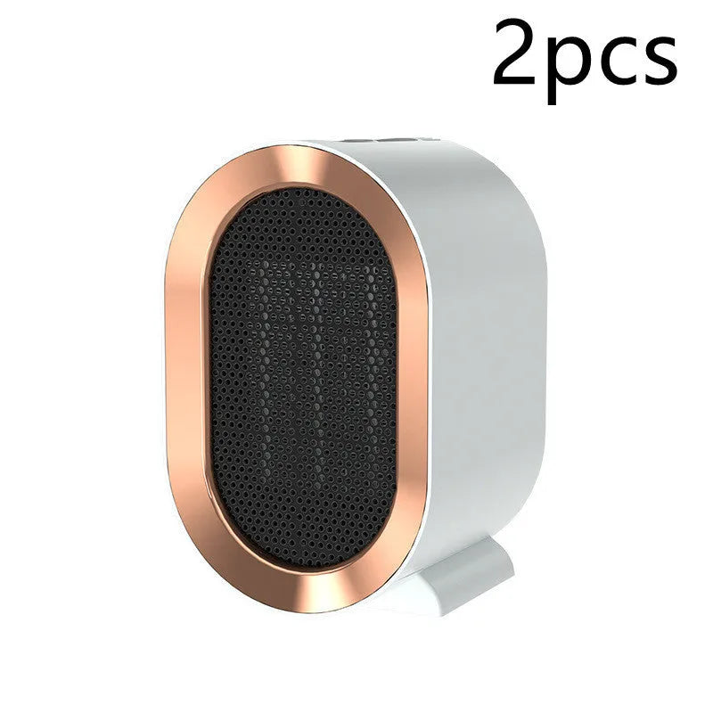Desktop electric ceramic fan heater in black finish with mechanical controls