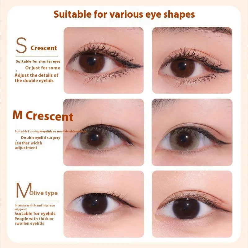 Roll of invisible natural lace double eyelid stickers in choice of Crescent S, M, or Olive M shapes.