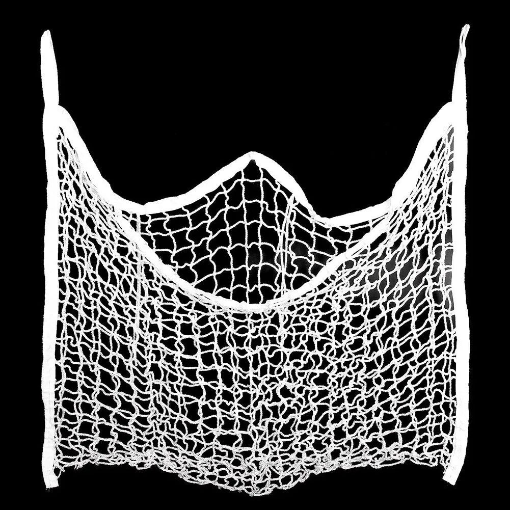 Woven PE rope livestock feeding bag hanging with grid design for cattle horses sheep