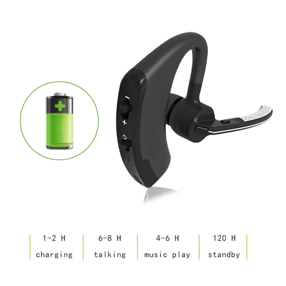 V9 Jerry style Bluetooth wireless headset with earbud and charging cable