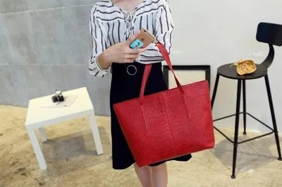 Simple European style shoulder bag handbag in black and grey colour options