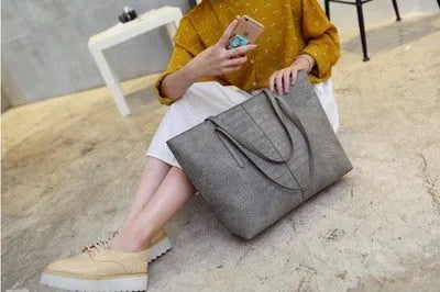 Simple European style shoulder bag handbag in black and grey colour options